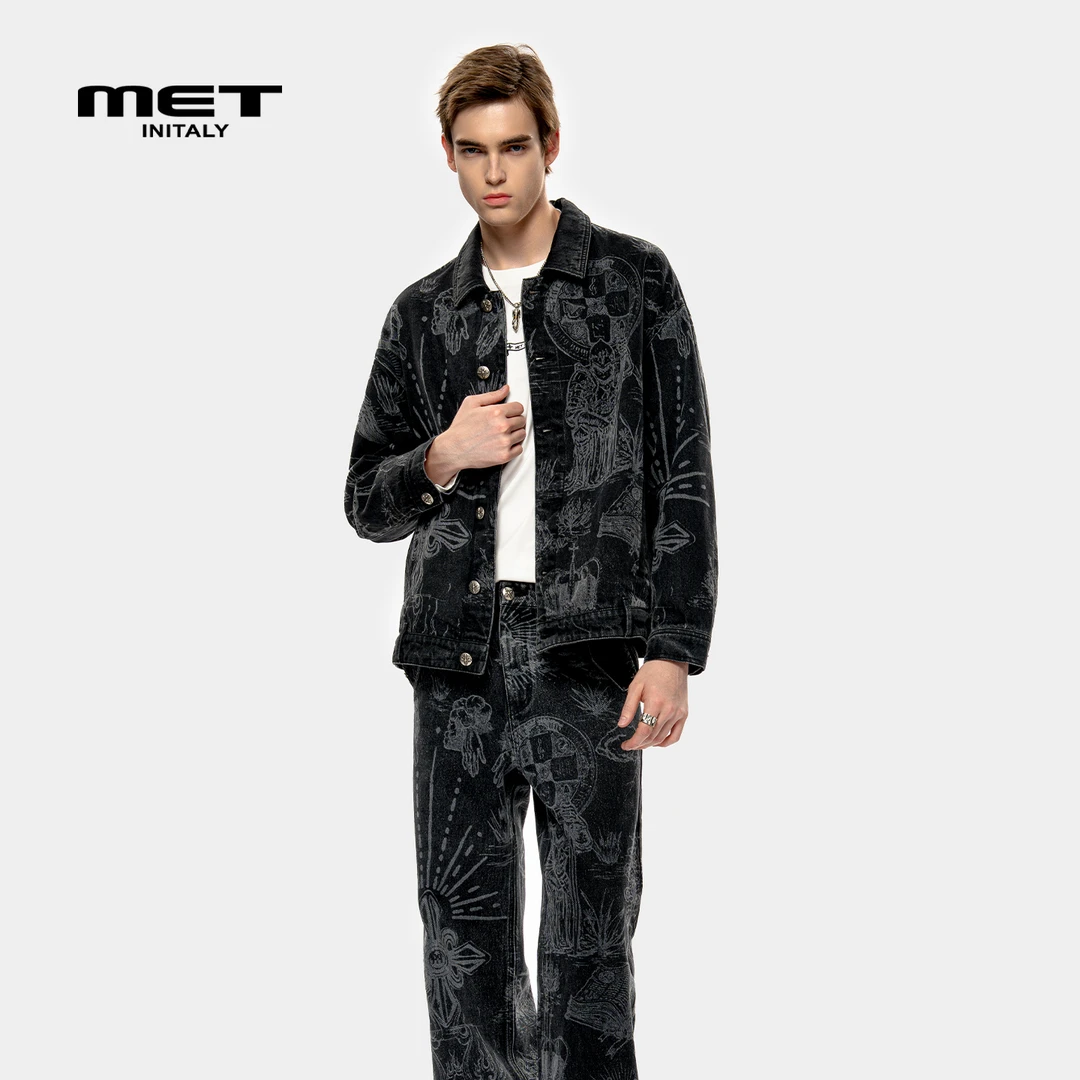 MET initaly麦特美式复古休闲牛仔外套男2025秋季新款百搭上衣