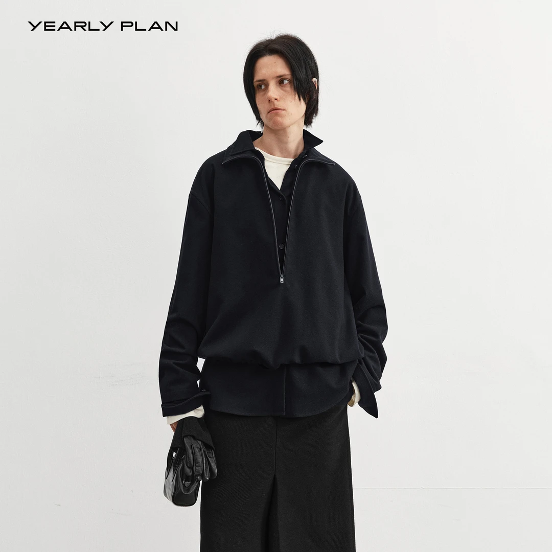 YEARLY PLAN 2025冬 简约松弛舒适百搭宽松羊毛上衣 3198