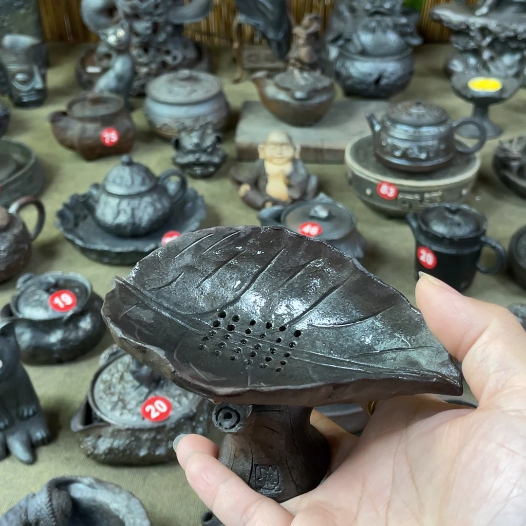 茶漏全手捏柴烧茶器