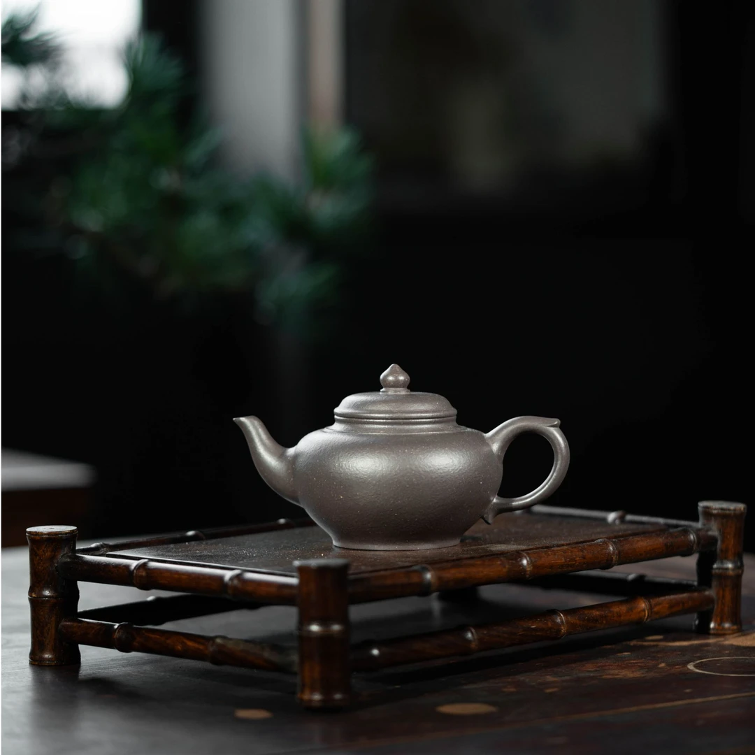 【素砂堂】宜兴紫砂笑樱壶天青全手制