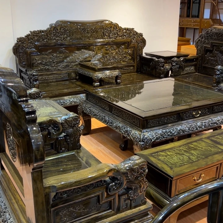 竹张****化金丝楠木沙发8件套