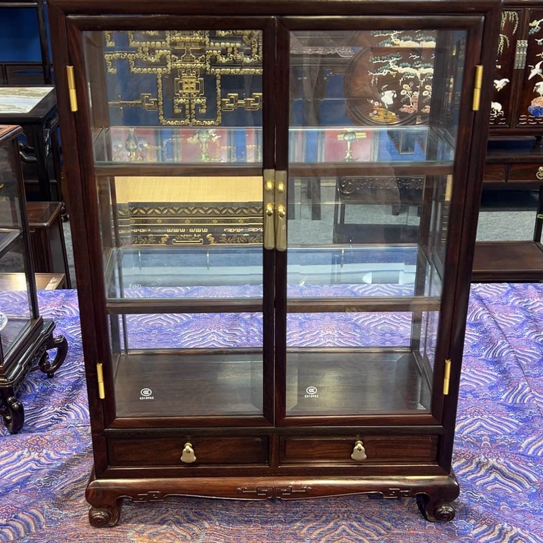 【闪购商品】红酸枝木类成套家具玻璃柜
