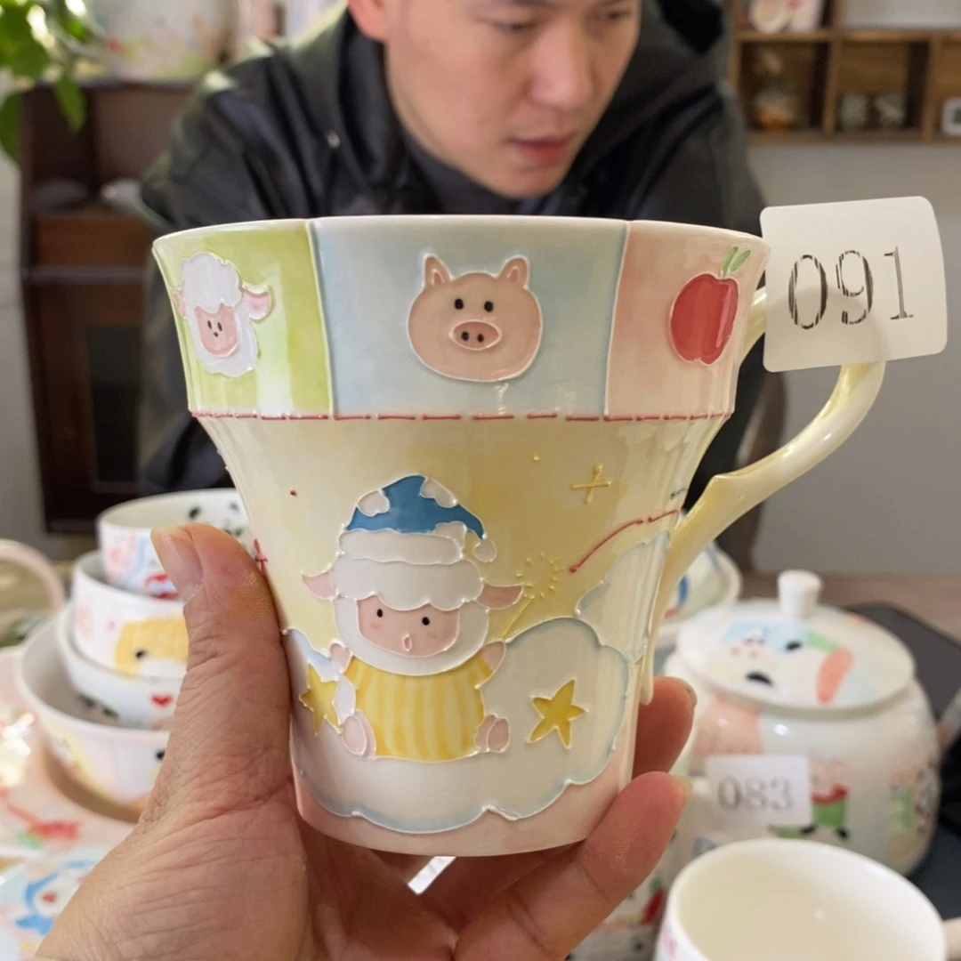 瓷片景德镇釉下彩手绘