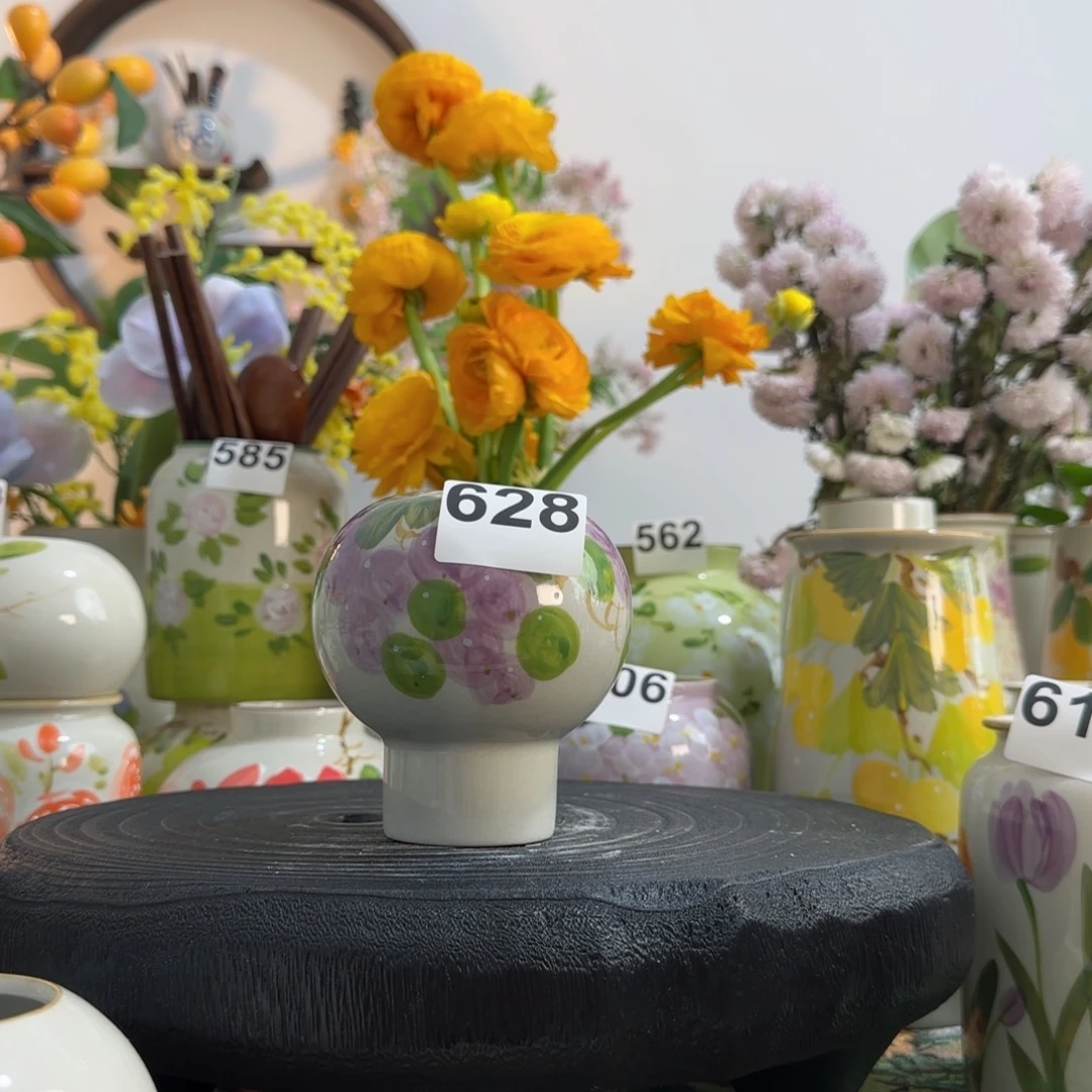 摆件景德镇手作陶瓷花瓶摆件无孔