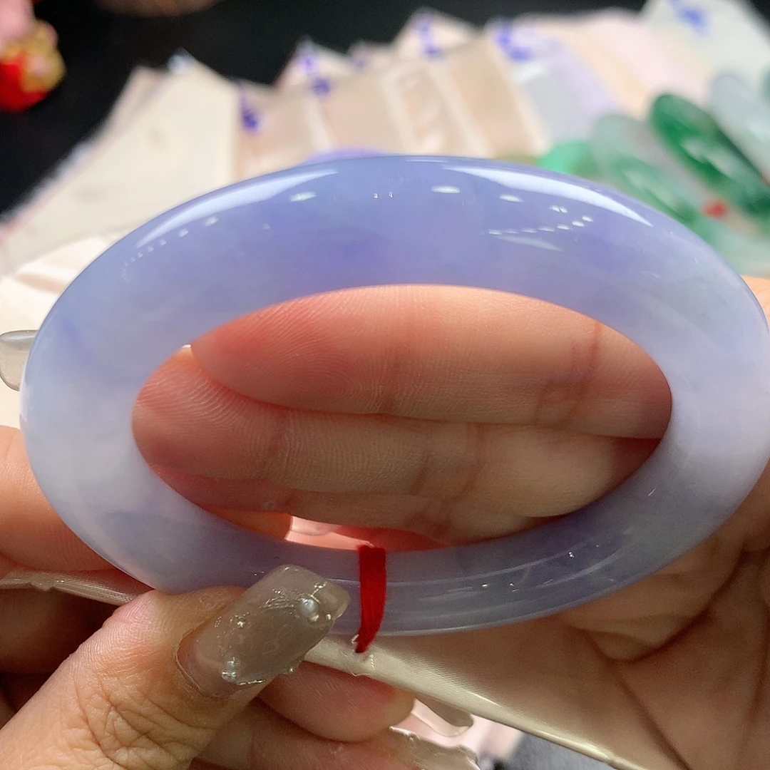 翡翠未镶嵌手镯55圆条