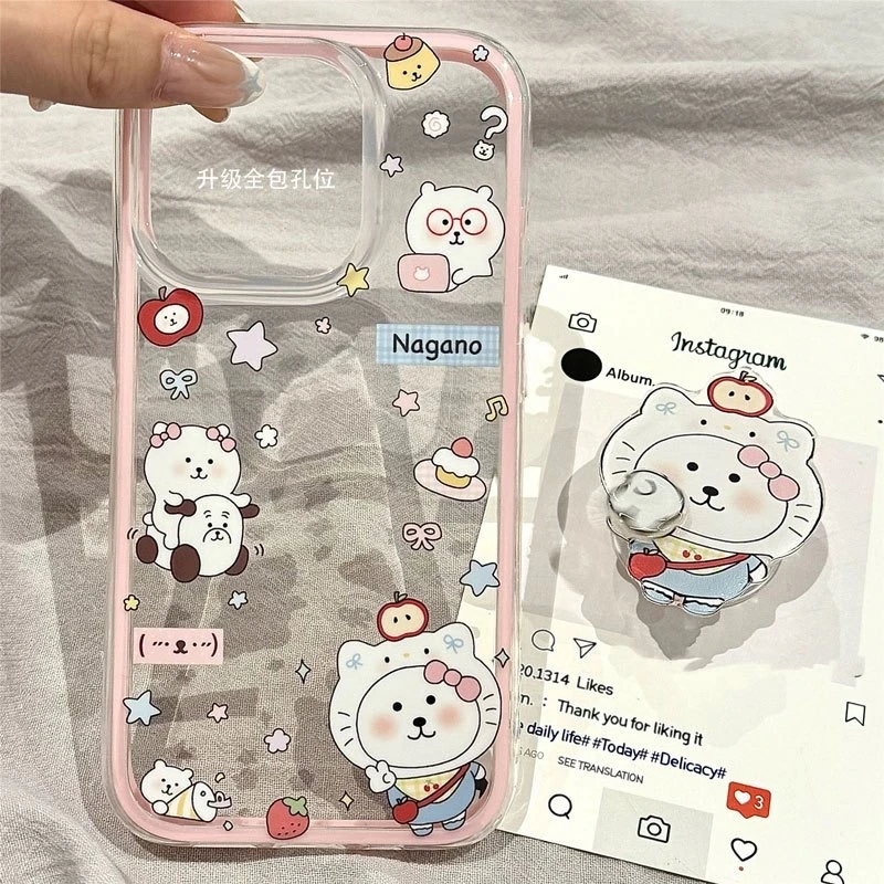 比耶kt帽自嘲熊支架适用iphone16手机壳华为P70vivo小米14保护套