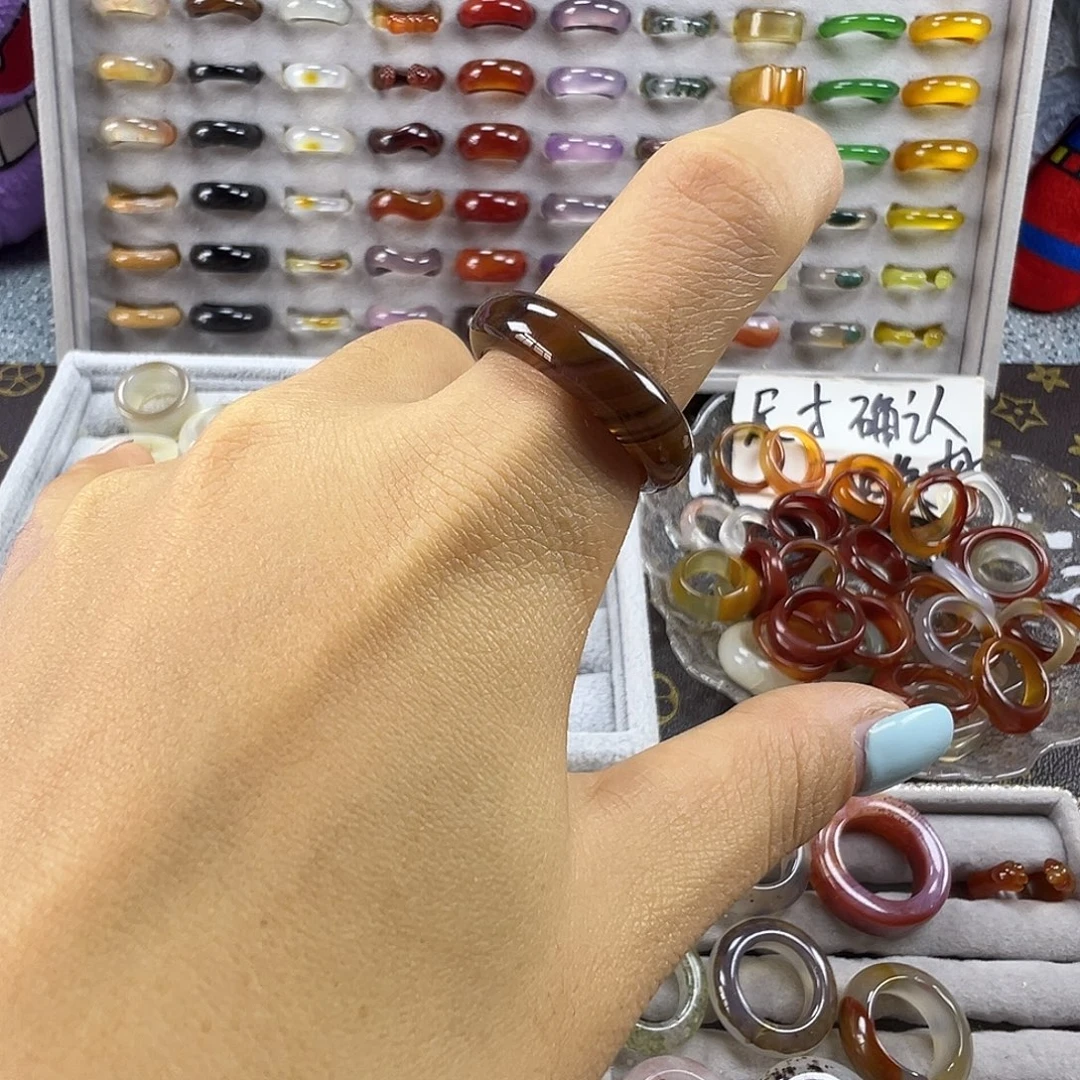 玛瑙/玉髓未镶嵌戒圈A14不退换20.1港23