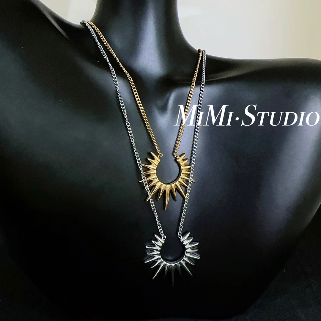 铜合金项链 X简约高级(太阳花)冷风项链