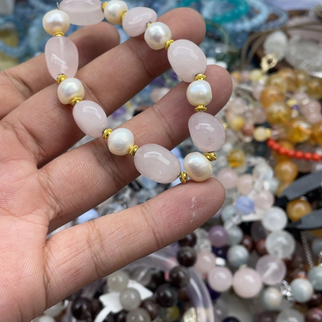 银S925镶嵌手链烟晶