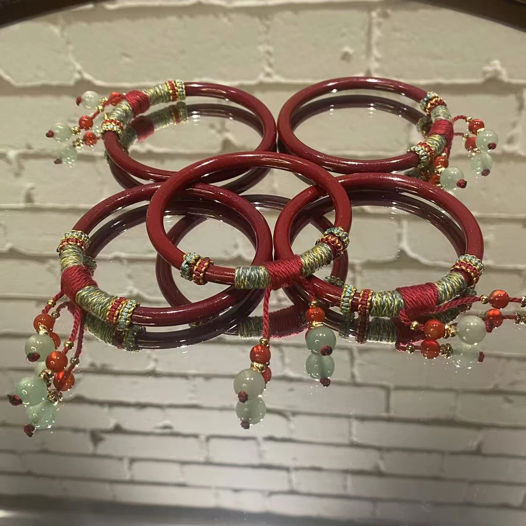 含辰砂工艺品【56-58】新年红色小众百搭设计感朱砂手镯