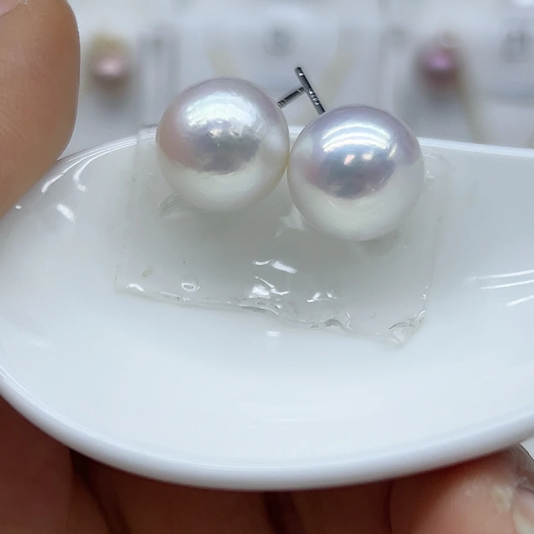 淡水珍珠耳饰银S925镶嵌曼**贸6