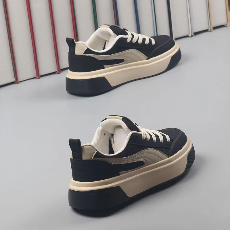 夏季网面男鞋防臭透气休闲鞋2025新款超轻厚底运动板鞋百搭小白鞋