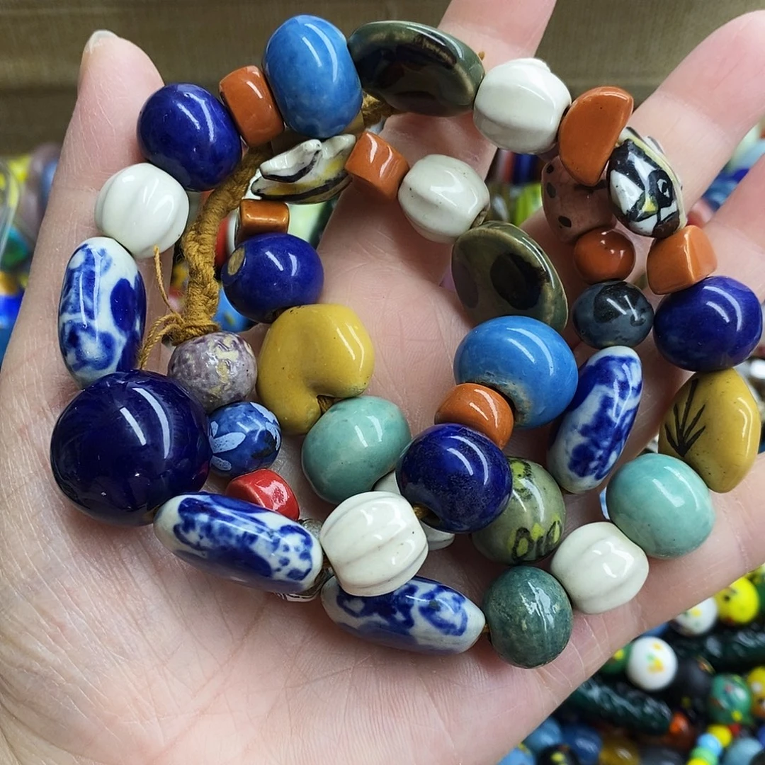 琉璃颈饰尼泊尔陶瓷多宝017