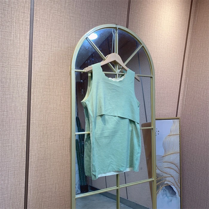 O137青色孕妇德绒哺乳背心L90-130XL140XXL150