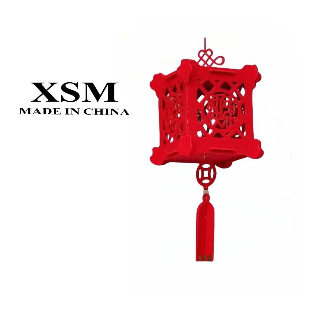 新年节日毛毡布灯笼宫灯装饰场景布置装饰用品1225 红色 BC