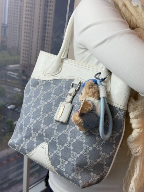 95新 Celine/思琳 牛仔丹宁蓝简约手提托特包
