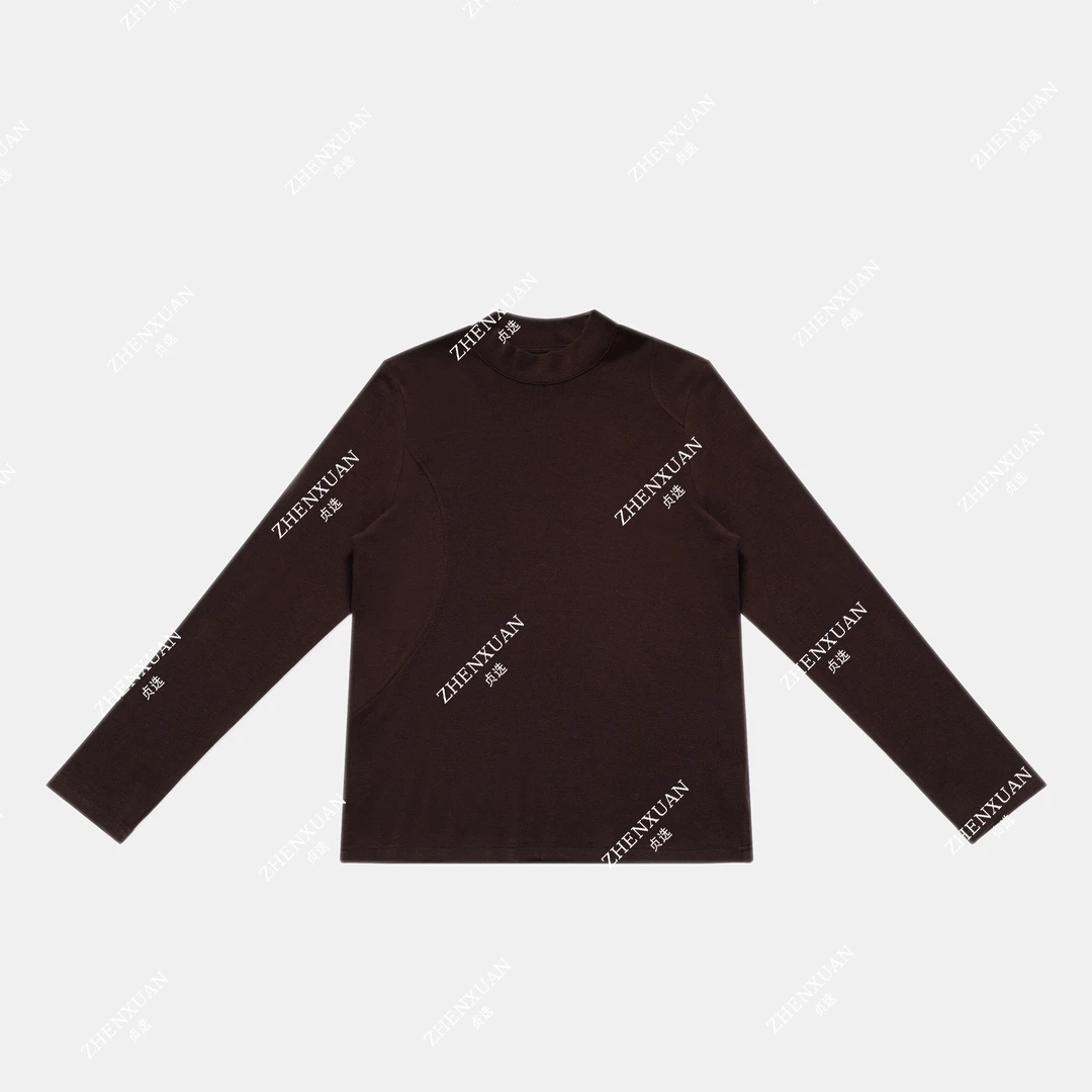 D203-套头款通勤圆领显瘦长袖毛针织衫女装新中式打底衫