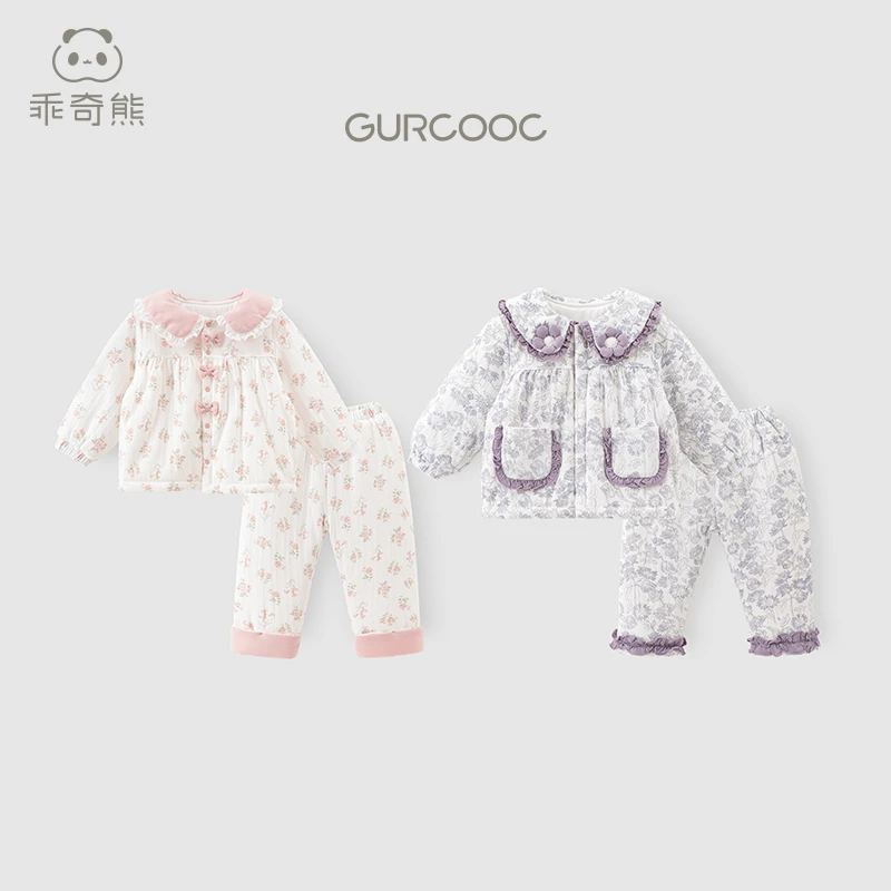 【清仓福利】秋冬季宝宝家居套装夹棉衣服裤子婴幼分体两件套