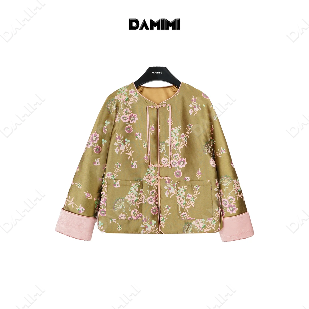 【京桃园】新中式国风刺绣气质双花薄羽绒服MCFYR1223