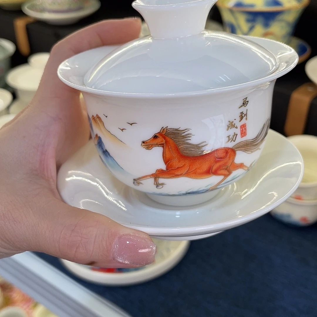 陶景德陶瓷盖碗茶具