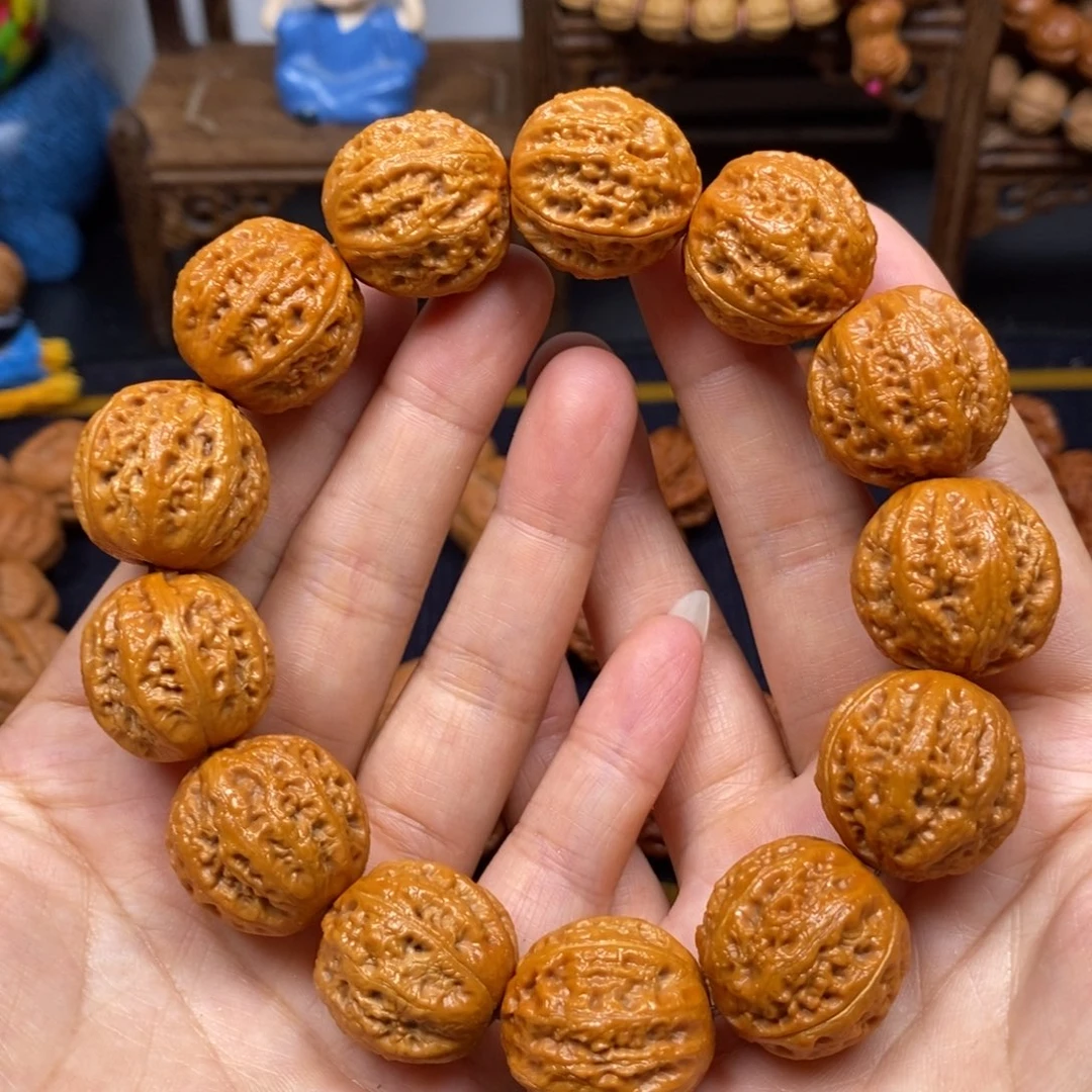 桃核手串黄金八棱