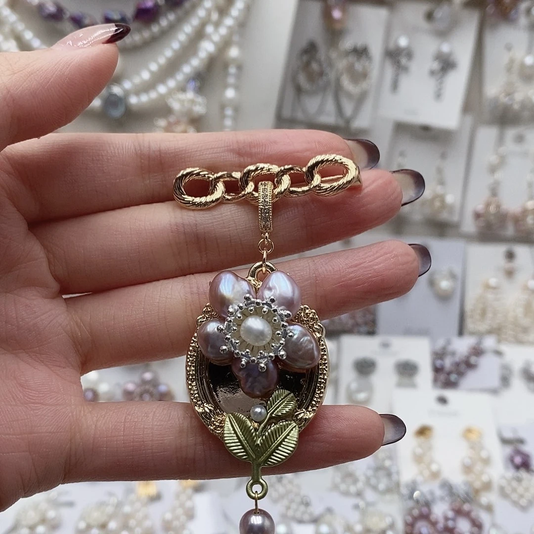 银S925镶嵌耳饰淡水珍珠