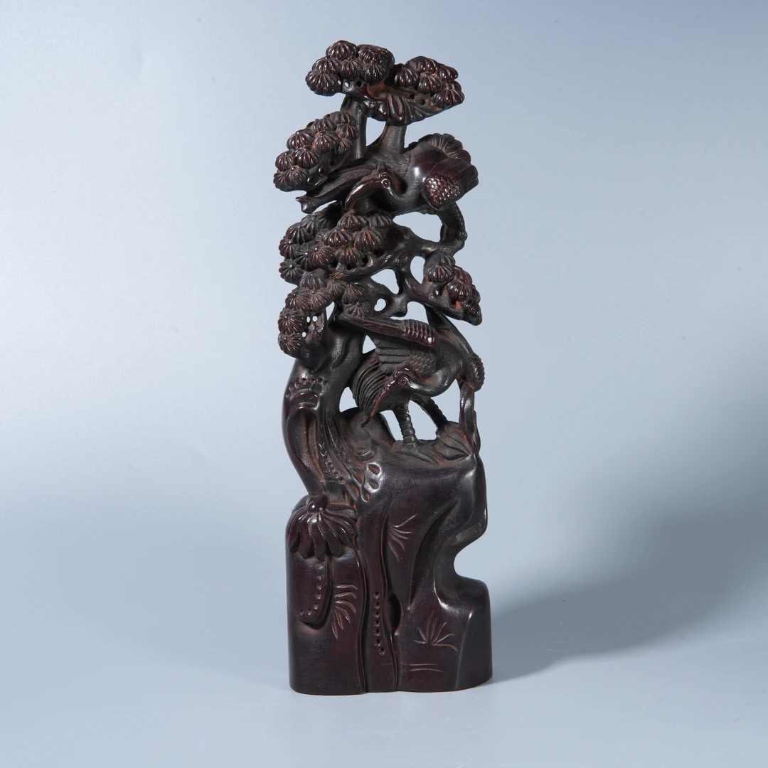 Tgz05 清代 紫檀松鹤延年摆件