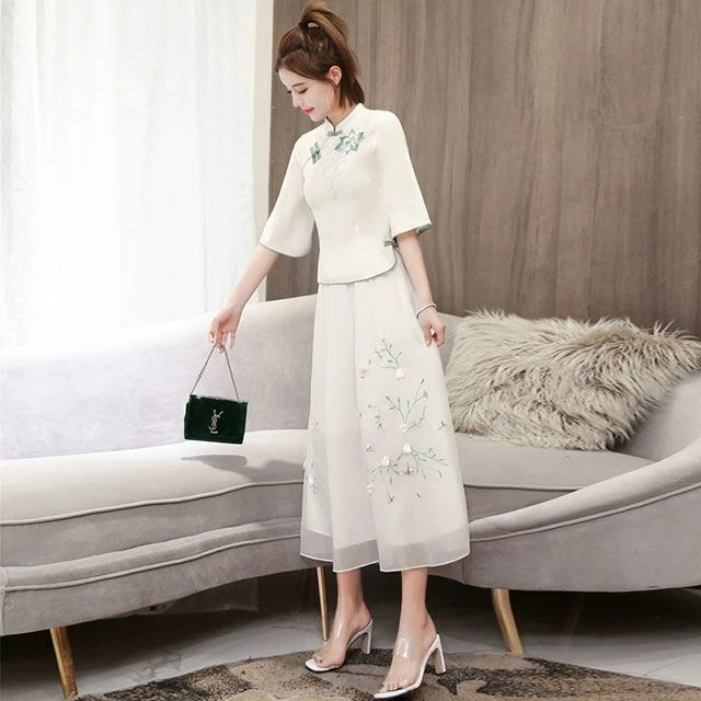 时尚套装 2025春夏复古改良版唐装少女汉服民国中国风古风修身