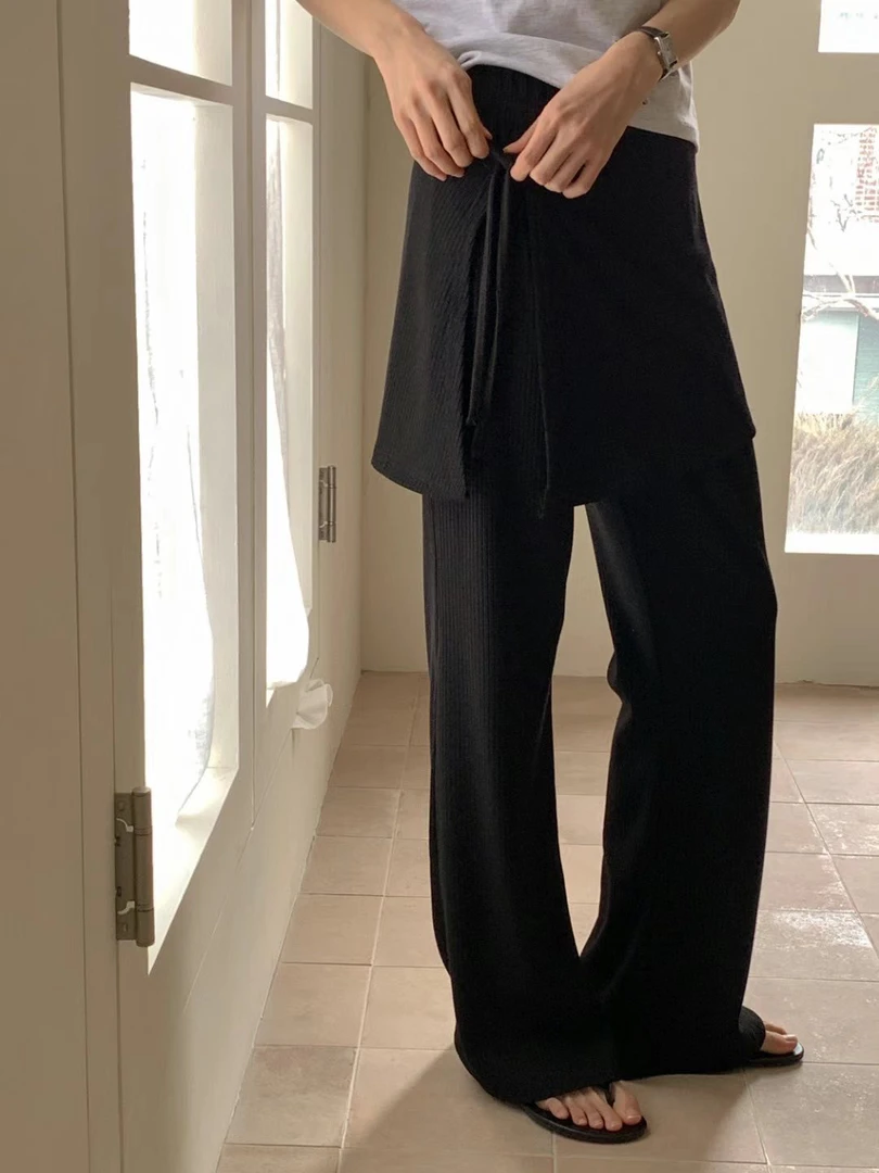 JUJUU 【东大门】假两件超显瘦叠穿裤子