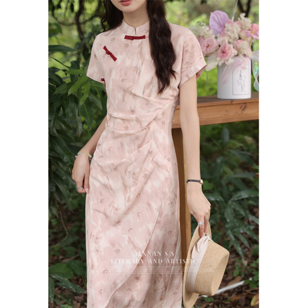 【粉丝福利】鹿向南《叶语风吟》新中式连衣裙女夏气质显瘦裙LXN29982