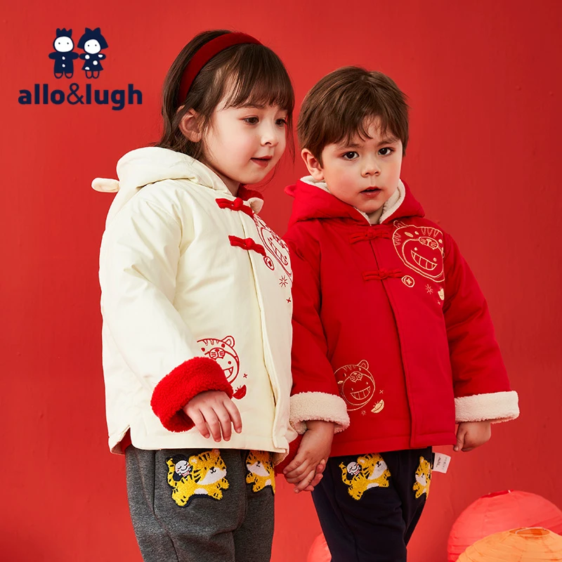 allolugh阿路和如冬季新年款男女童棉服加厚儿童男女童款棉衣