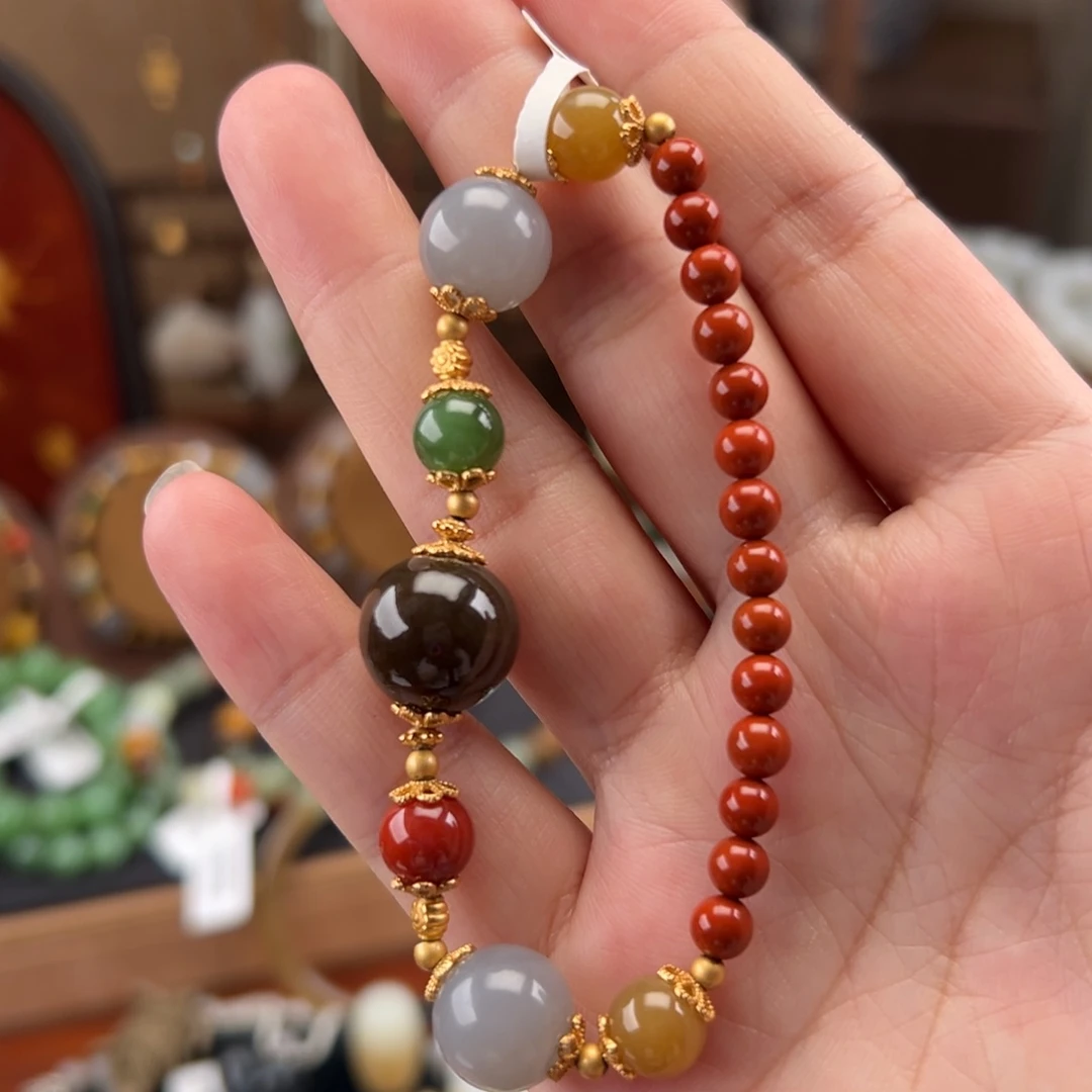 未镶嵌手串和田玉多宝手串