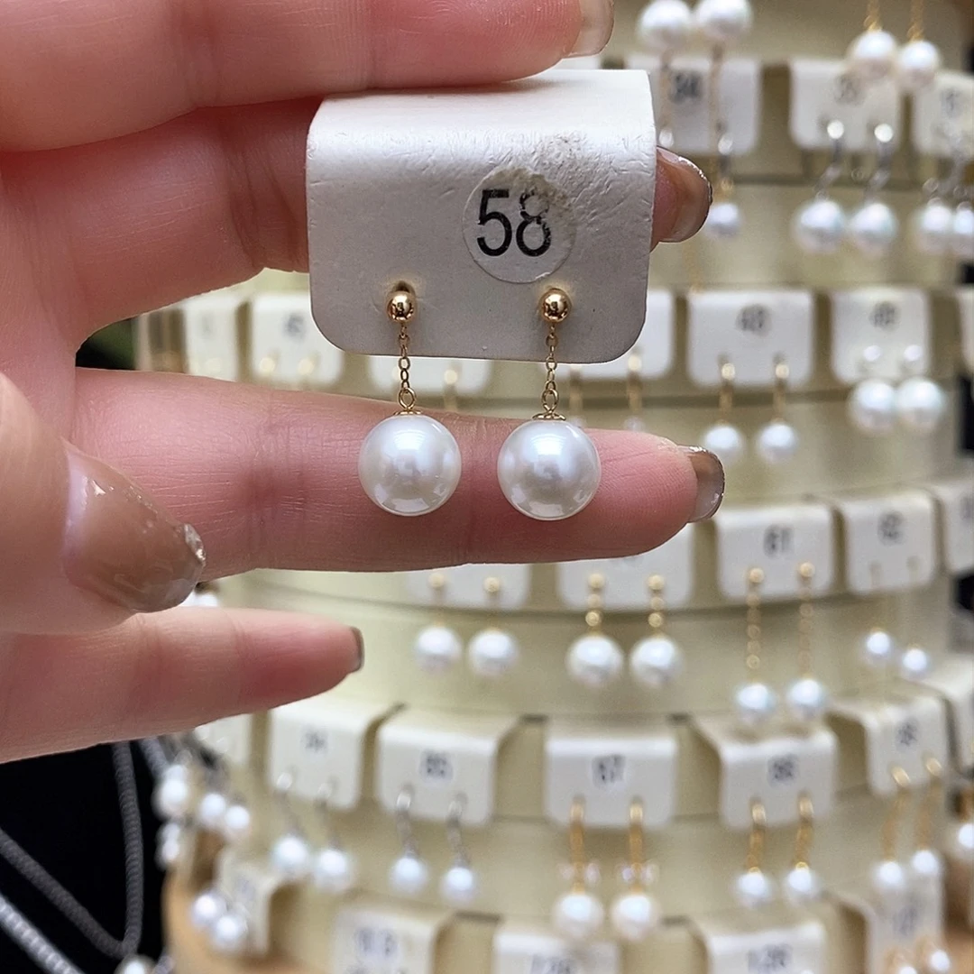 淡水珍珠耳饰18K金镶嵌