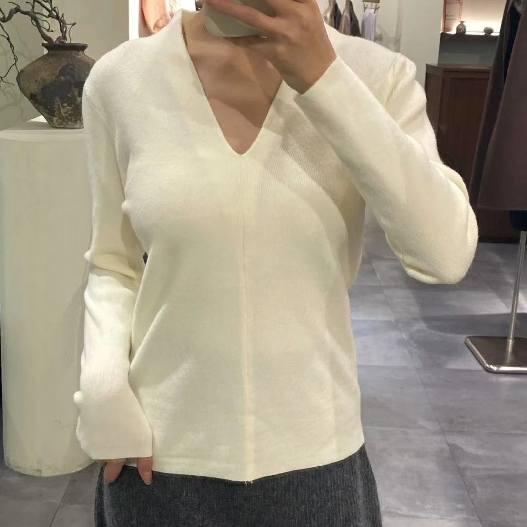 V领立裁显瘦打底线衫