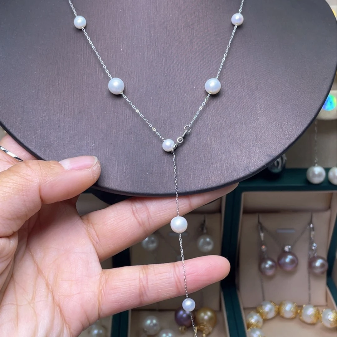 淡水珍珠项链银S925镶嵌