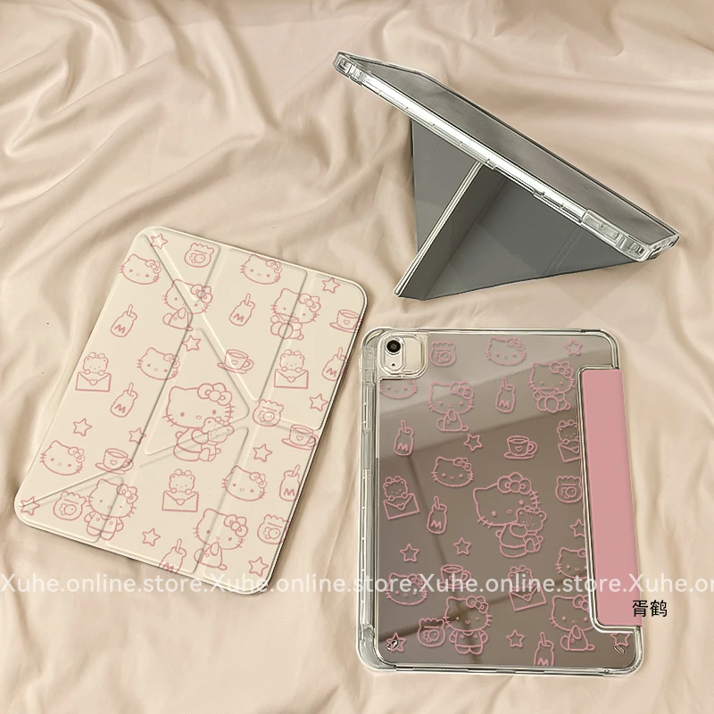 【3+Y折镜面亚克力】好多凯蒂苹果ipad11华为小米平板保护套air7硬