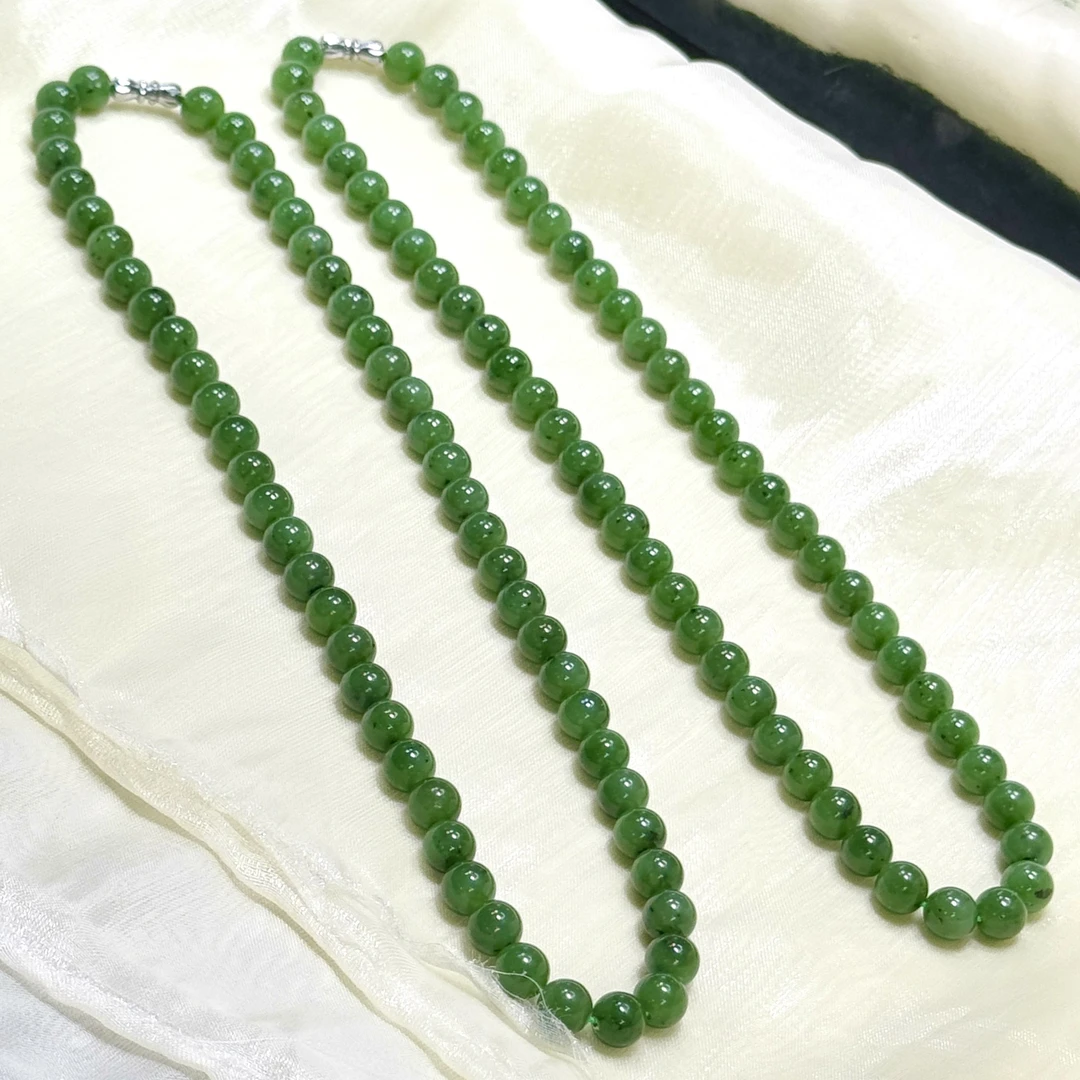 【CH】和田玉碧玉项链-约8mm（多样性发其一）