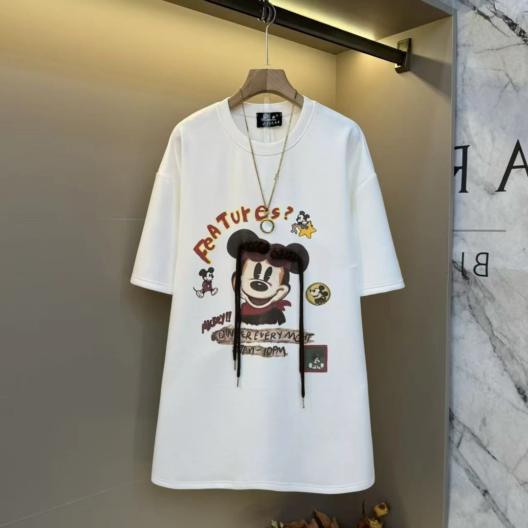 2025时尚气质新款可爱米奇卡通休闲百搭洋气设计中长款上衣85252