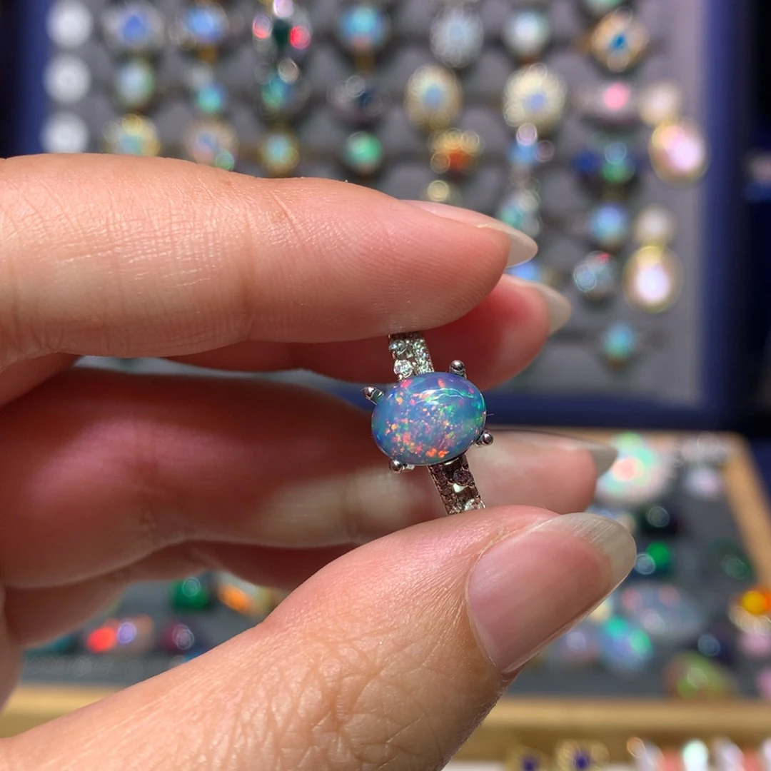 欧泊银S925镶嵌戒指款式乔*