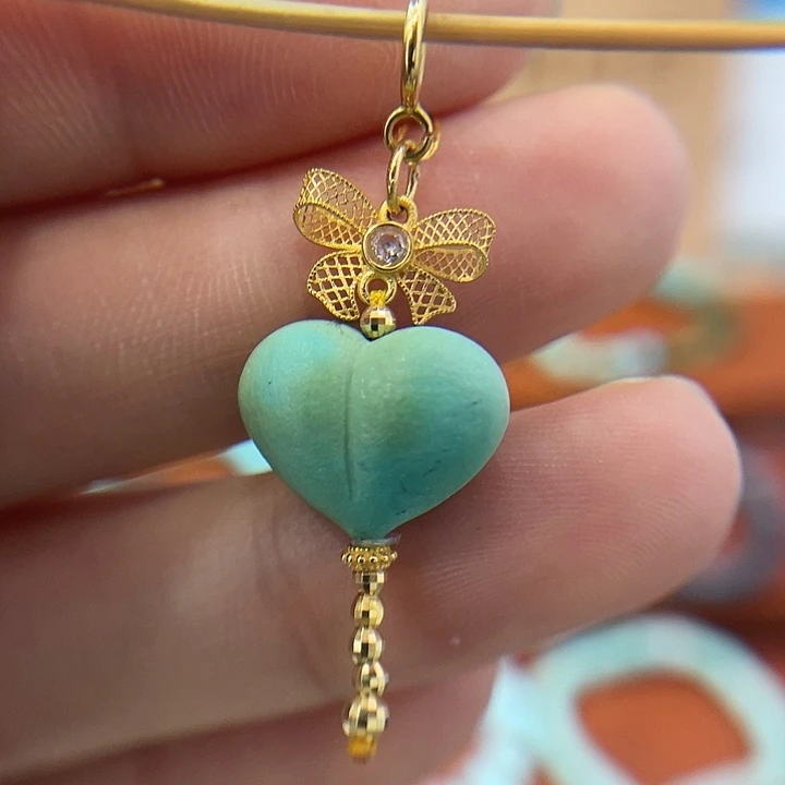 绿松石18K金镶嵌珠宝奇石