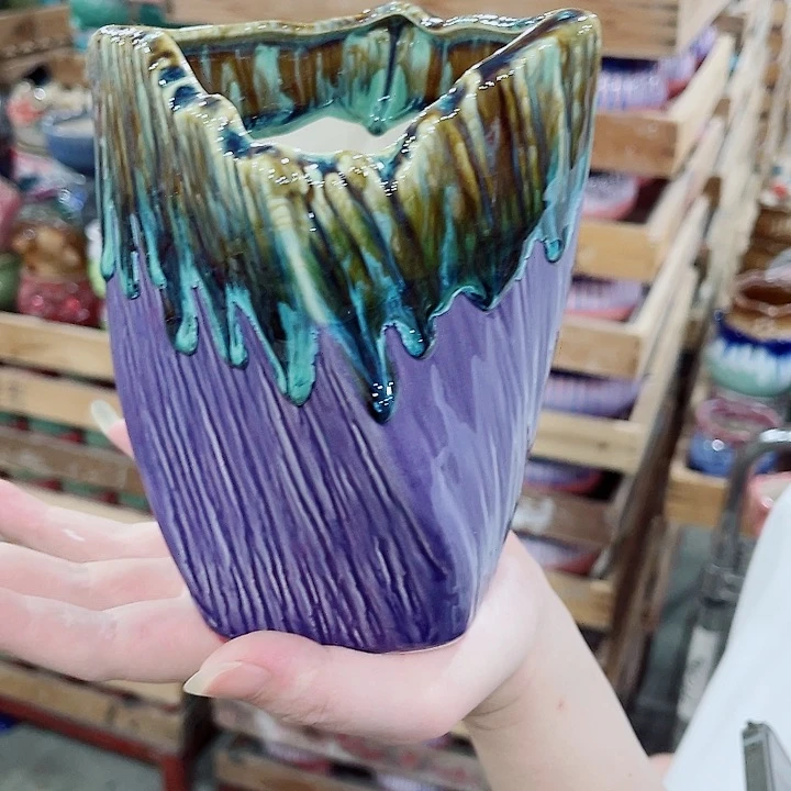 有孔，凑10元包邮陶瓷花盆发货！