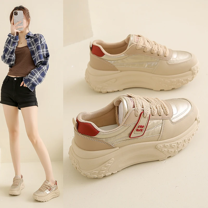 老爹鞋女ins潮2025春季新款韩版百搭厚底运动休闲鞋小白鞋跑步鞋