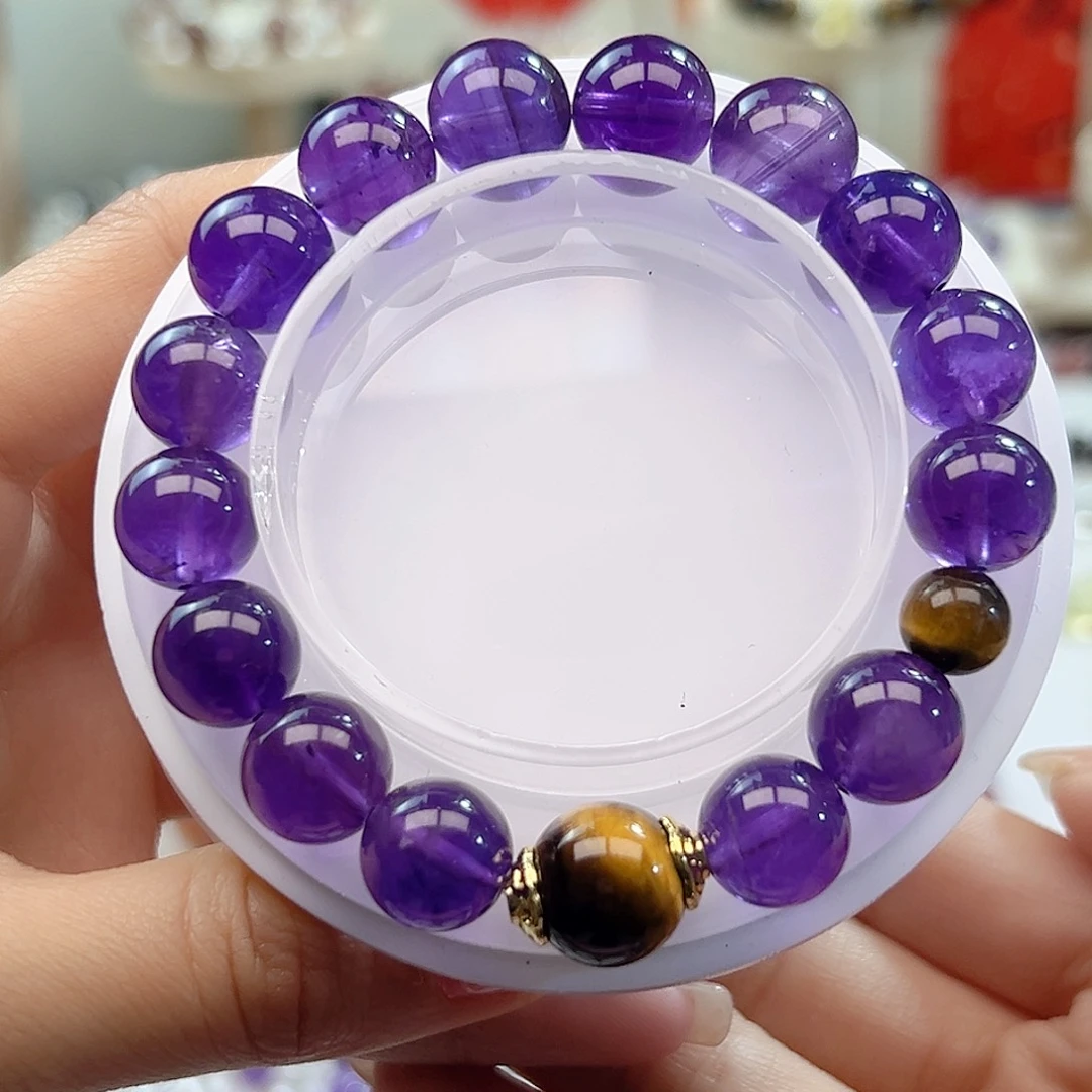 水晶手串未镶嵌紫水晶11m m
