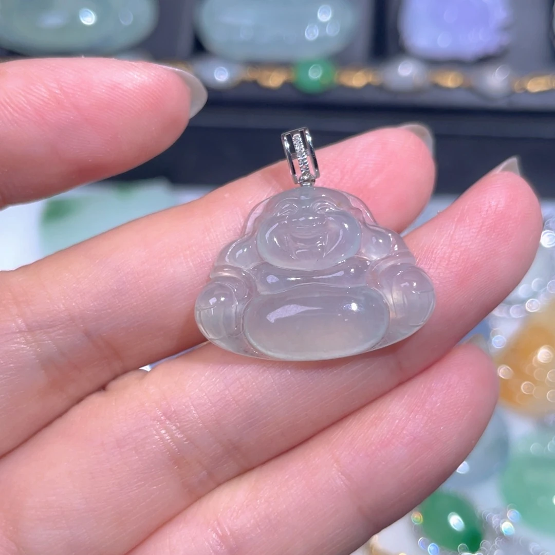 颈饰18K金镶嵌翡翠翡翠