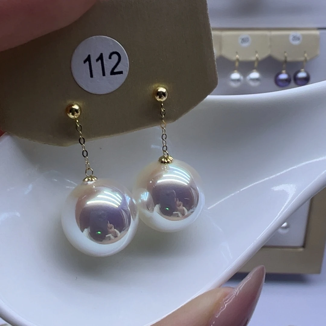 淡水珍珠耳饰18K金镶嵌