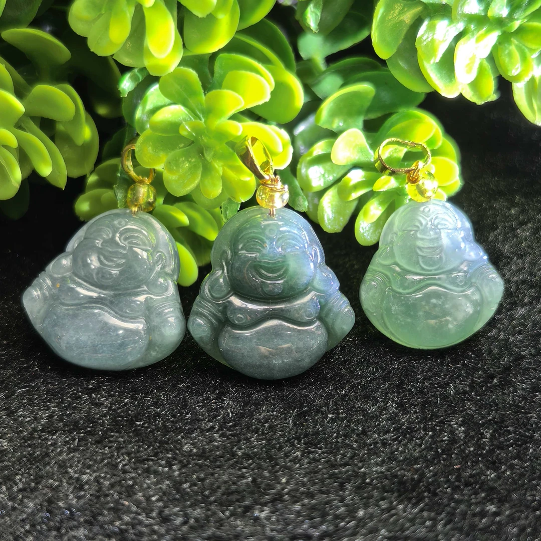 AT5104翡翠Ａ货佛公吊坠-配皮绳-多样性发货只发一件