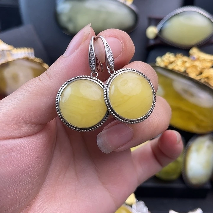 琥珀银S925镶嵌裸石