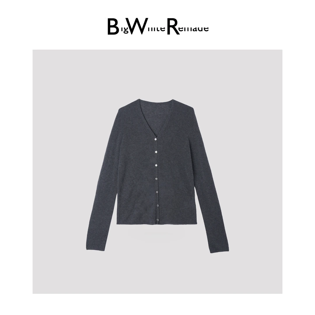 BIG WHITE REMADE“雾霭灰雪”羊毛+天丝+羊驼毛亲肤针织衫SS06034