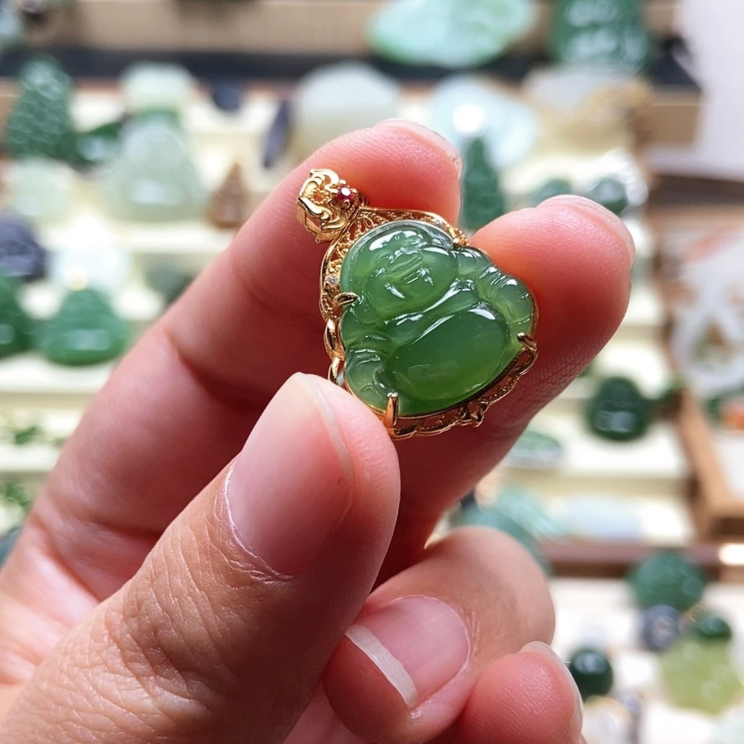 吊坠(不含链)银S925镶嵌和田玉