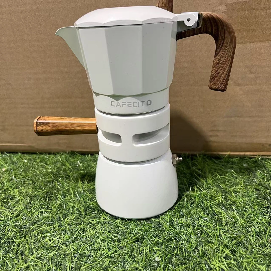 镂空盖防过萃双阀2杯控温摩卡壶